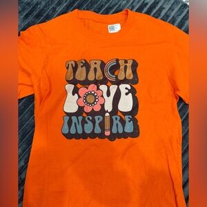 Orange Graphic Teacher T-Shirt